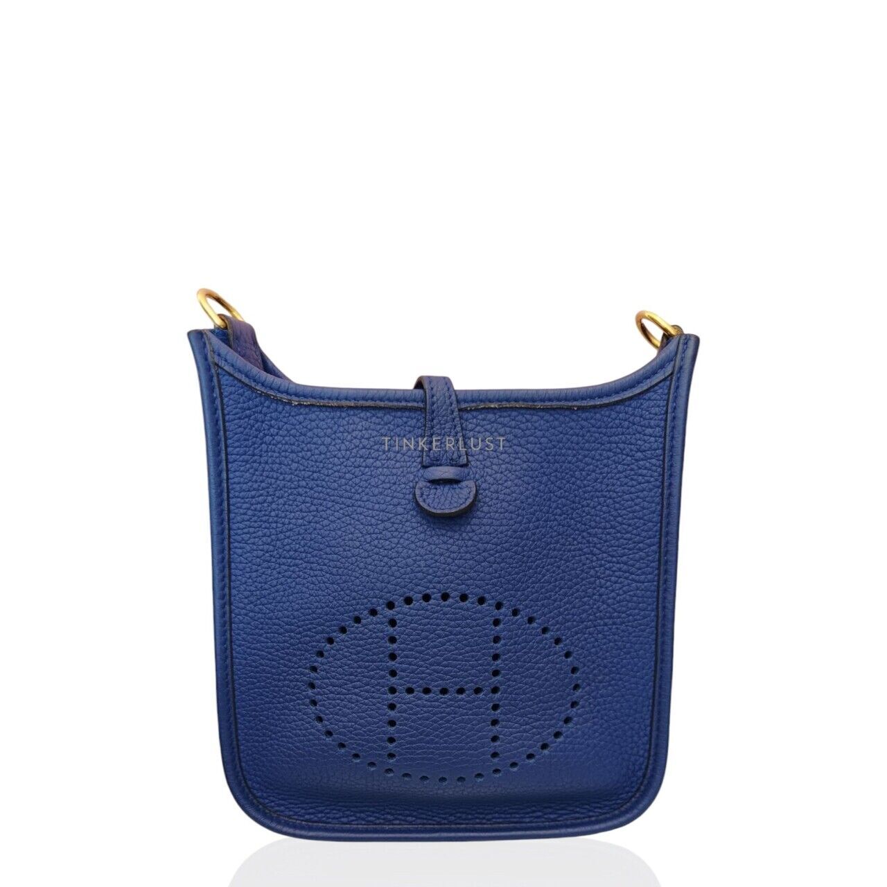 tas sling-bag Hermes Mini Evelyn Blue France GHW #Z Sling